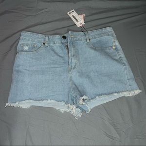Mid Rise Denim Shorts